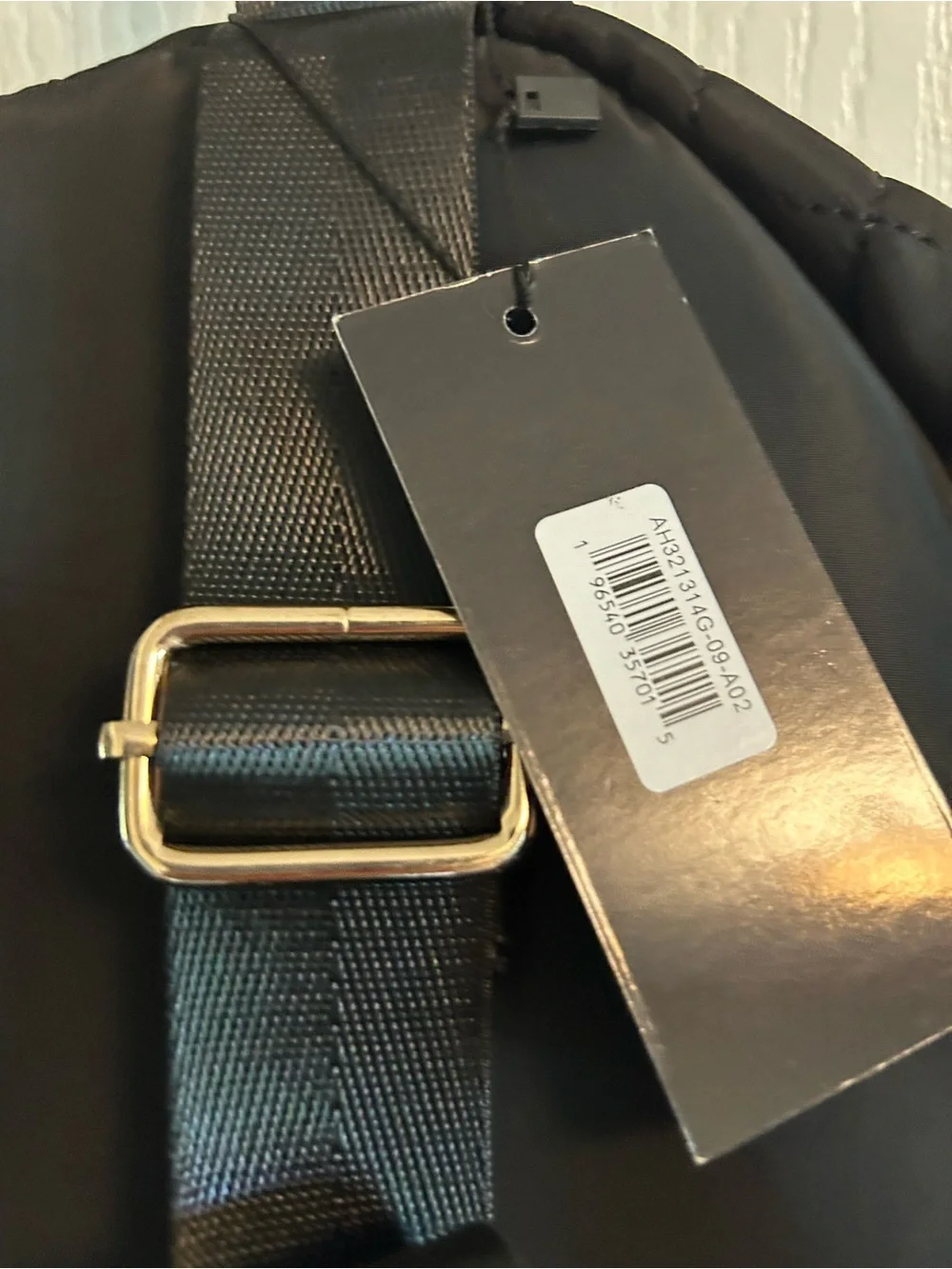 NWT Alexis Bittar Black Quilted Backpack with Gold Chain Detail